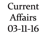 Current Affairs 3rd November 2016