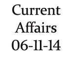 Current Affairs 6th November 2014